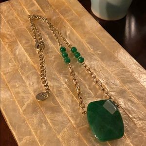 Faceted genuine jade necklace